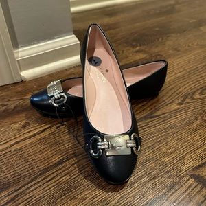 Kate Spade payton spade logo leather flat ballet